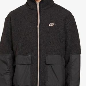 Nike Sportswear Sherpa Fleece Jacket Men's XL Essential Black Full Zip DD5021-01